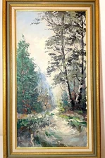 Antique Willem Frederik Reinder Oil woodsy landscape expressionism Painting art 