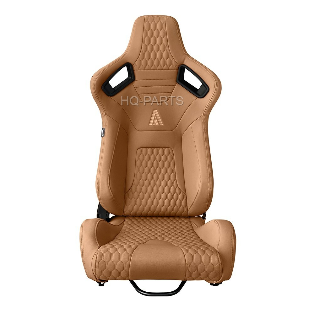 2 X TANAKA PREMIUM TAN PVC LEATHER RECLINABLE RACING SEATS FOR VW