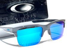 NEW Oakley THINLINK Dark Grey POLARIZED Galaxy Blue Mirror lens Sunglass 9316