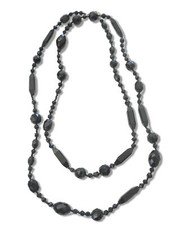 BLACK SPINEL 42 inch Long Beaded Necklace with 3mm - 25mm Beads