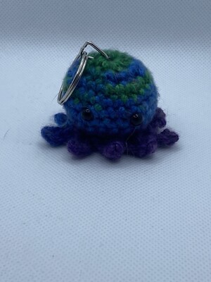 cute octopus rainbow key chain handmade colorful amigurumi 