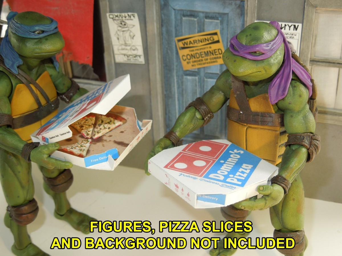2 Domino's Pizza Boxes for Neca 7 inch Teenage Mutant Ninja