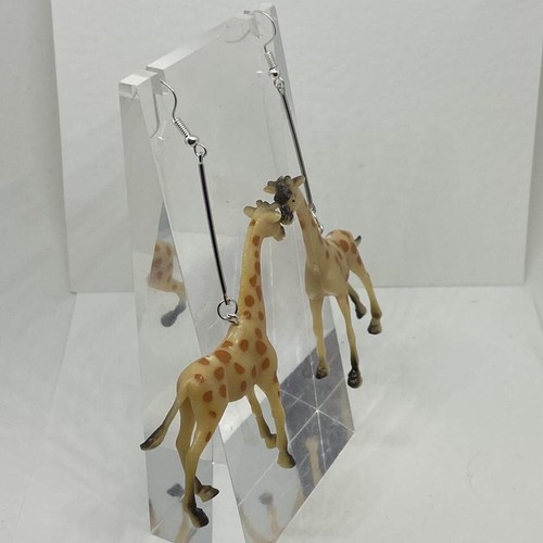 Large animal / zoo earrings , made from acrylic Kitsch Fun 8.5 cm Long - Picture 49 of 72