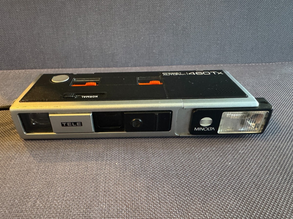 Minolta Pocket Autopak 460Tx 110 Film Camera with Case PARTS or
