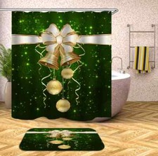 Bells With Gold Edges 3D Shower Curtain Polyester Bathroom Decor Waterproof