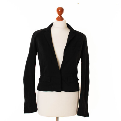 Diane Von Fürstenberg DVF Damen Schwarz Viskose Jacke Größe 6 / D 36  12582