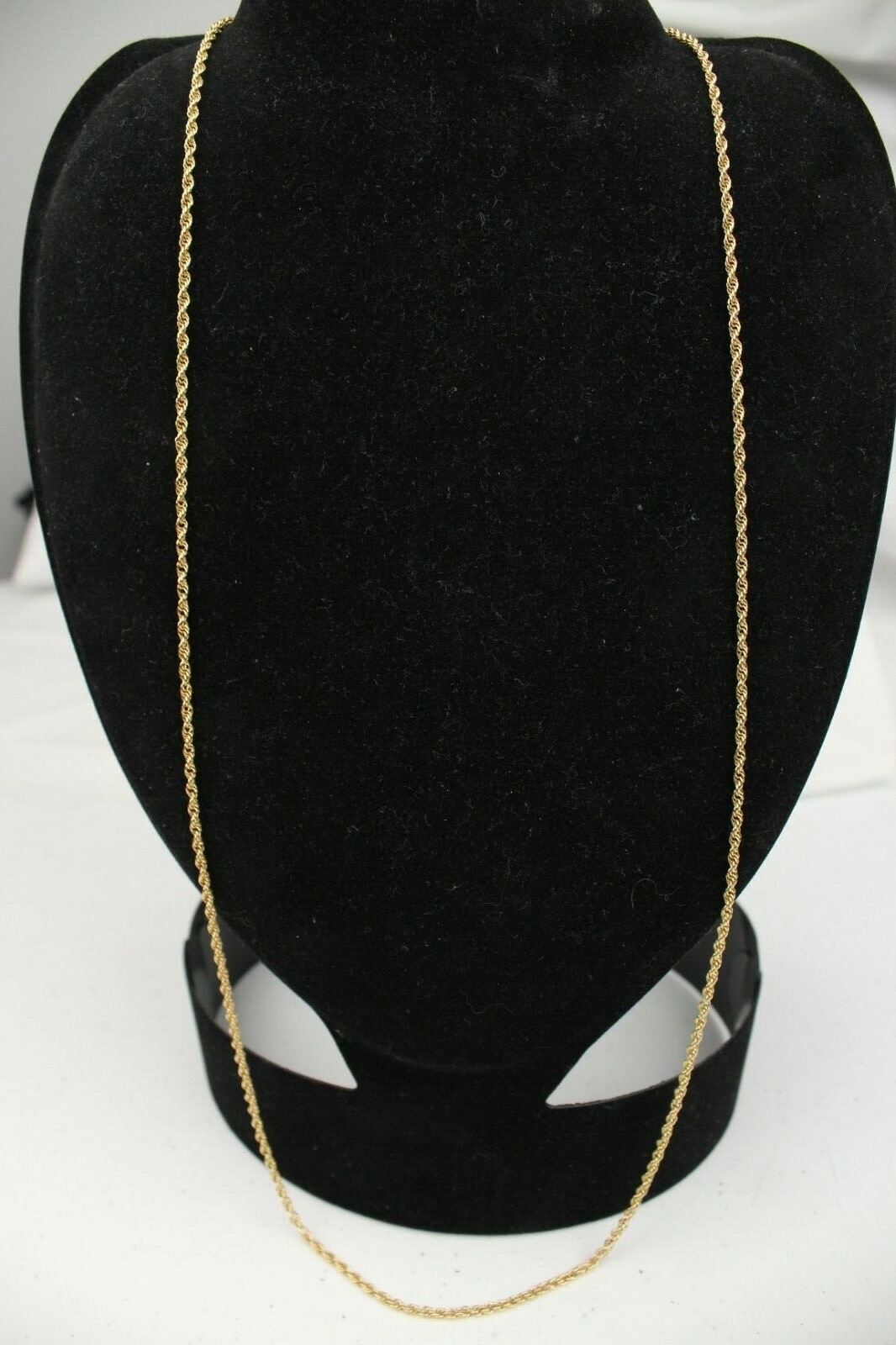 Gold Toned Sterling Silver Chain Link Necklace 29.5" Gem