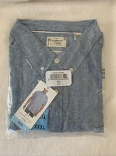 Men's 3XL Weatherproof Vintage Short Sleeve Woven Button-Up Shirt