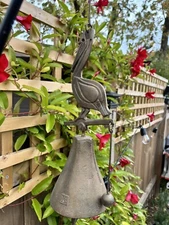 Paolo Soleri Pelican Wildlife Bronze Wind Bell Chime Signed Italian Brutalist