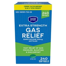 Extra Strength Gas Relief Simethicone 125mg 240ct Anti Gas Compare Gas X EXP1/27