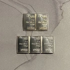 Valcambi Suisse 1g Silver Bars – Lot of 5 – .999 Fine Silver