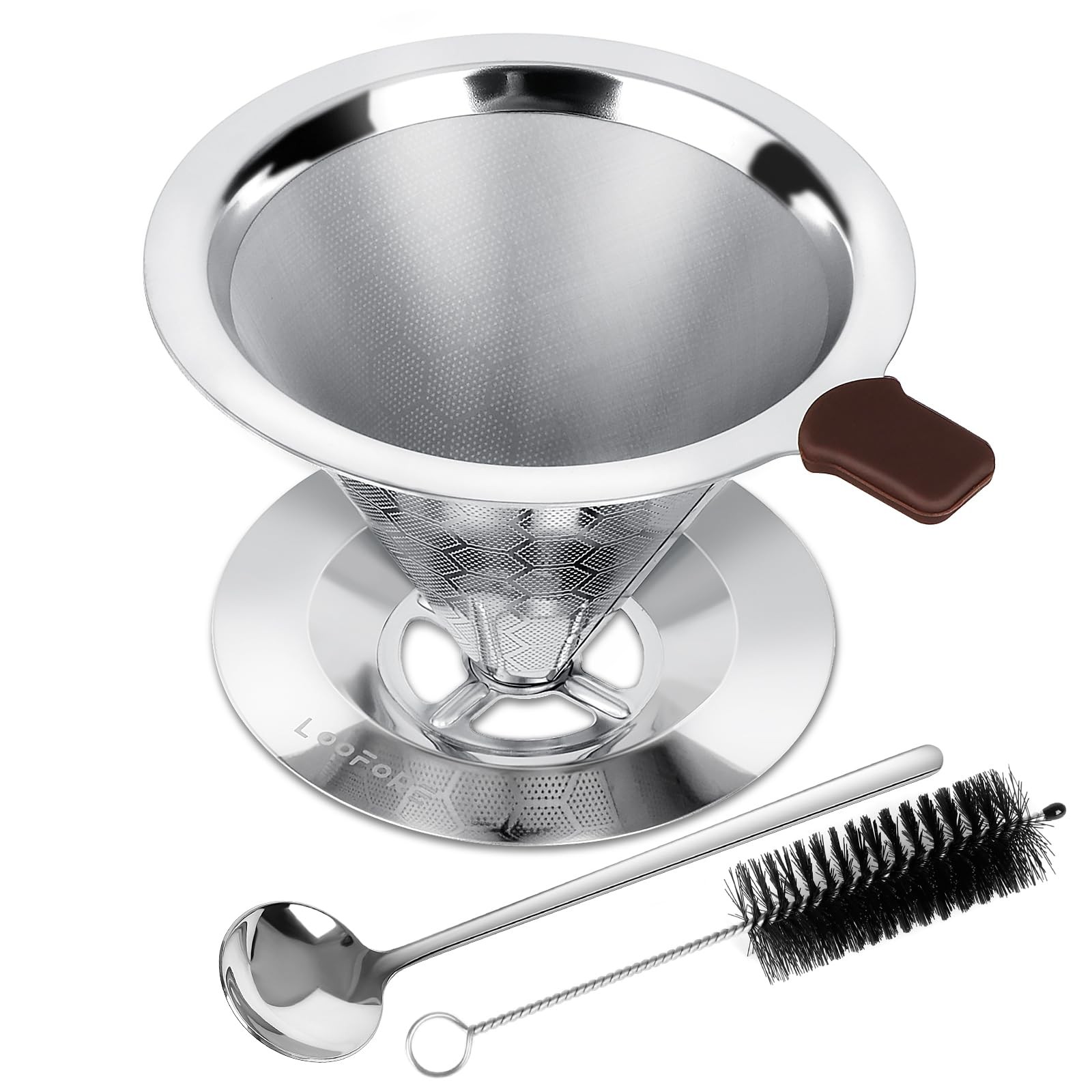 Pour Over Coffee Dripper, Stainless Steel Coffee Filter, Met