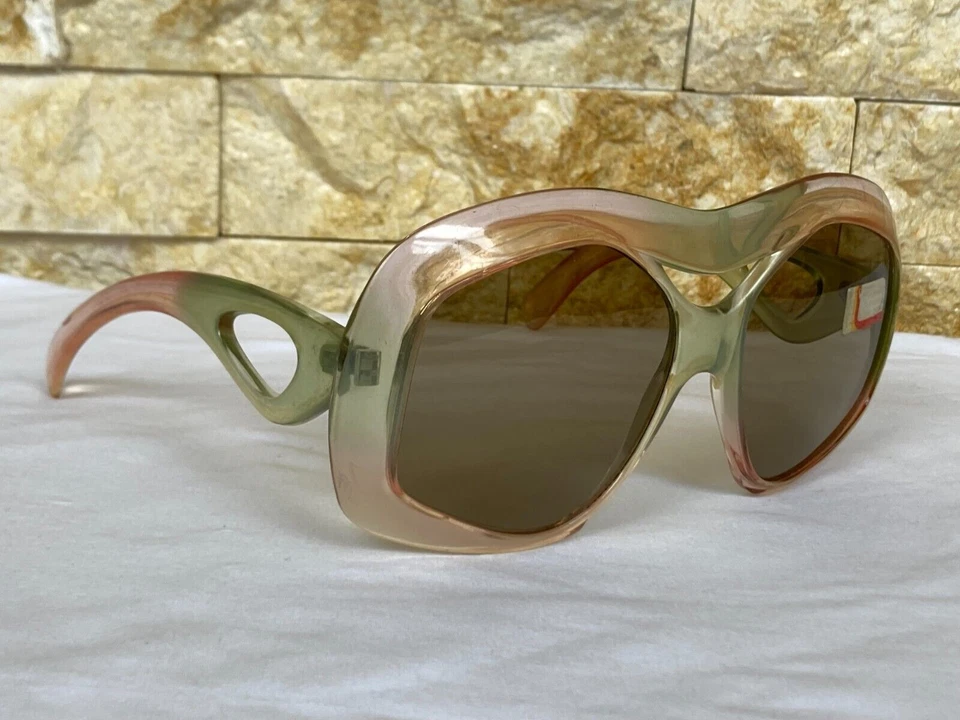 VINTAGE SAMCO SUNGLASSES PARTY OVERSIZED 1960'S ITALIAN UNISEX UNUSED GREEN RARE - Image 3 of 4