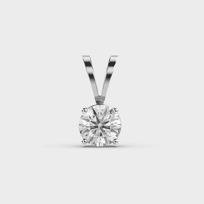 Sparkling 2CT Round Lab Grown Diamond Pendant 9K White Gold FG VS For Girlfriend