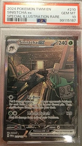 Pokemon TCG Sinistcha EX 210 Twilight Masquerade SIR SVP Low POP  PSA 10 Gem Min
