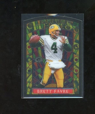 1997 Topps Gallery of Heroes Brett Favre Stained Glass SSP #GH10 Insert NFL HOF
