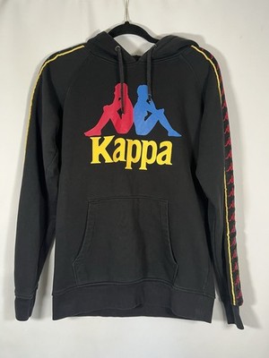 Kappa 222 Banda Dunnie Hoodie black colorful logo taping Size M Sweatshirt