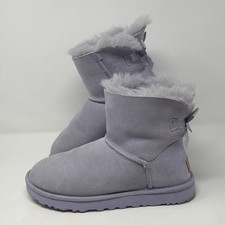 UGG Classic Mini Bailey Bow II Women’s 8 Sage Blossom Purple Lavender Sheepskin