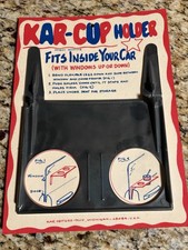 Vintage Car Cup Holder Black Plastic Window Mount New Old Stock