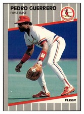 Pedro Guerrero 1989 Fleer #451 St. Louis Cardinals VTG Baseball *341