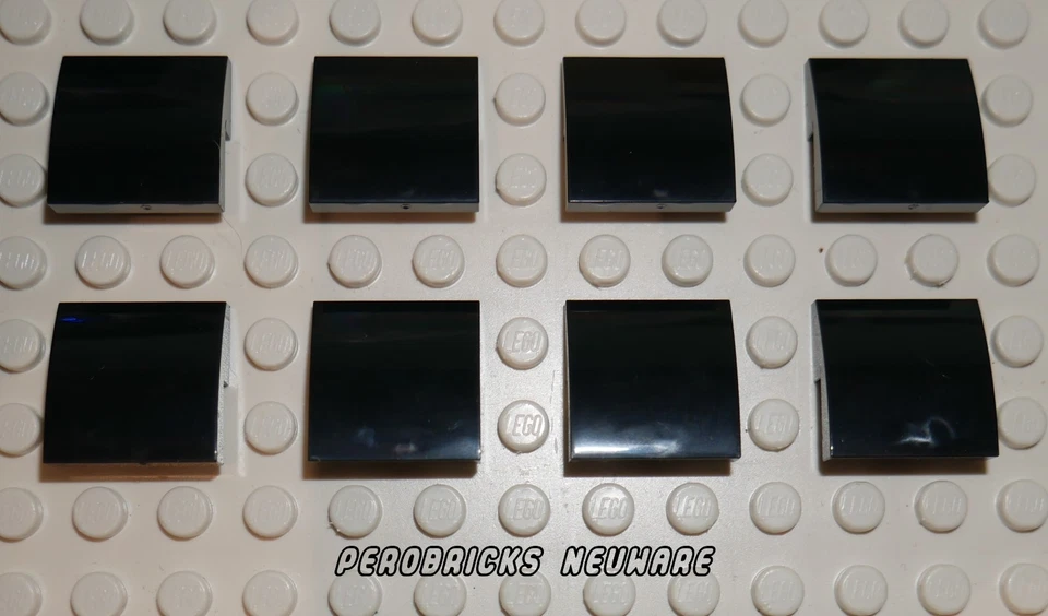 Lego Basic 8 x Bogen halbrund Schrägstein Dachstein 2x2 schwarz #15068 NEUWARE
