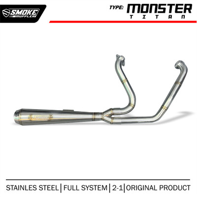Smoke Exhaust Harley-Davidson Exhaust Dyna Wide Glide FXDWG 2 Into 1 Full System