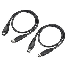 2Pcs PS/2 Mouse and Keyboard Cable 6P 1.64 Feet Male to Male/Female, Black