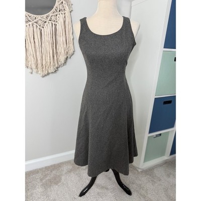 Ralph Lauren Women's Gray Classic Staple Wool Cashmere Fit and Flare Dress  2 | eBay