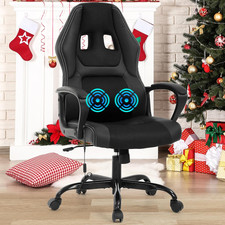 PC Gaming Chair Massage Ergonomic Desk Chair Adjustable PU Leather Racing Chair