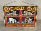 Vintage Ande Rooney Barnum's Animals Enamel Porcelain Metal Sign 11x8" Nabisco