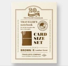TRAVELERS Notebook Limited Card Size 20th Anniversary Set Brown From JAPAN
