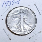 1937-S Liberty Walking Half Dollar 50C Coin, San Francisco Mint, Uncertified