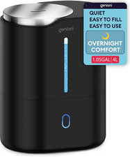 Ultrasonic Cool Mist Humidifier for Bedroom, Large Rooms, Home, 4L - Easy Fill 