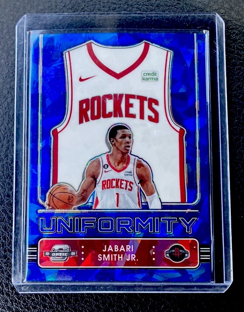 2022-23 Contenders Optic Jabari Smith Jr Rookie Uniformity Blue Ice 68/75 #25