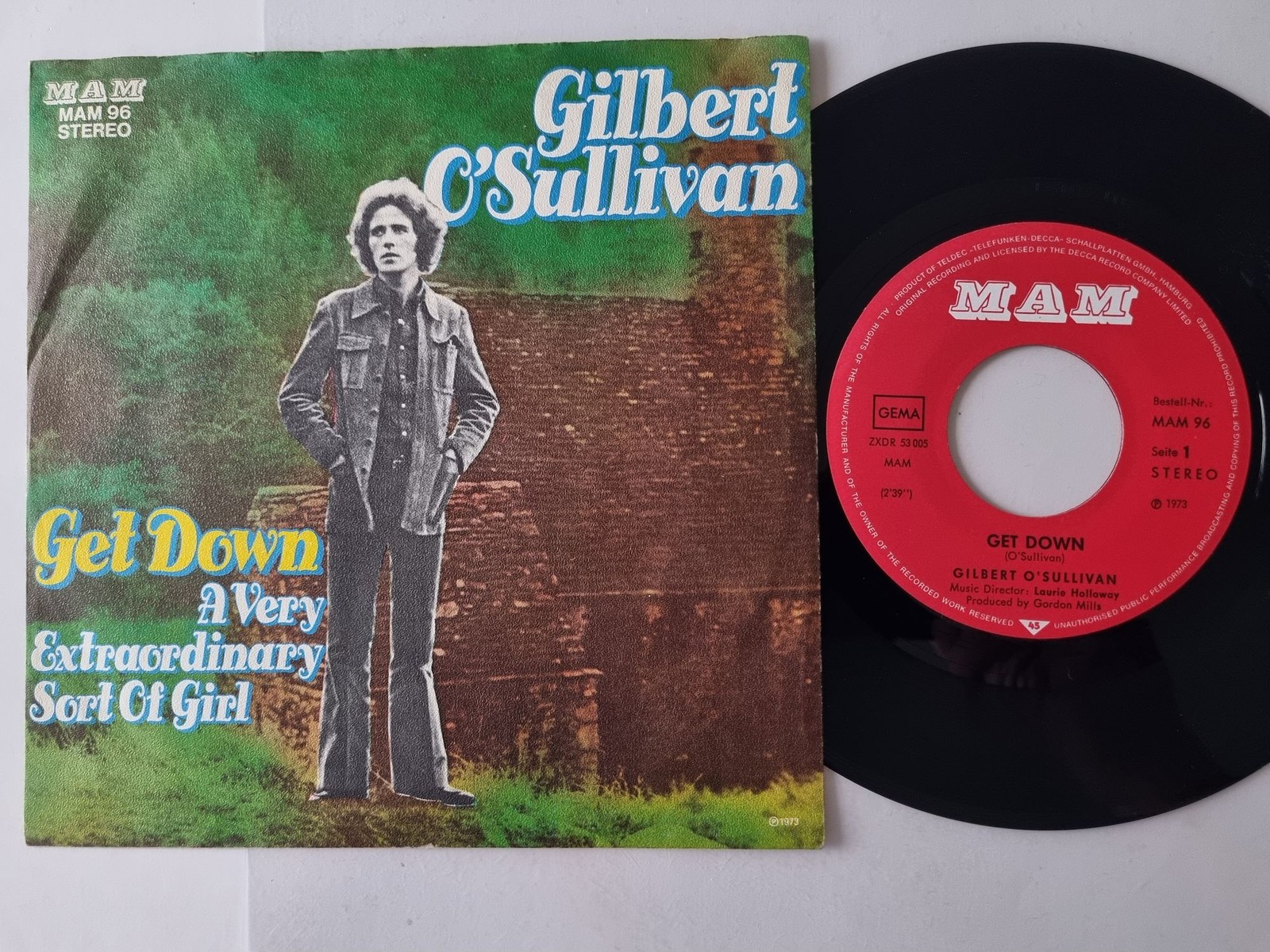 Gilbert O'Sullivan - Get down 7'' Vinyl Germany