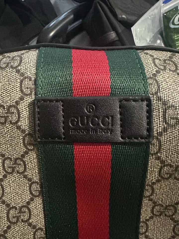 Mochila Gucci Ophidia Pequeña Beige/Marrón Lona/Cuero Foto 3 de 4