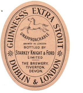 UK beer label Guinness Extra Stout Starkey Knight & Ford Ltd (045)