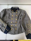 Civil War Reenactment Clothing Mens Gray Wool Jacket Sh 18" Ch 43"  L 21" Missin