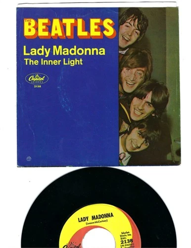 45 + PIC SLEEVE + INSERT- BEATLES- "LADY MADONNA"/"THE INNER LIGHT"- CAPITOL
