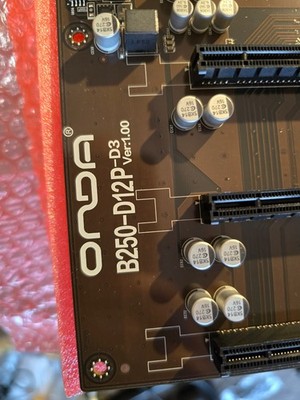 NEW - Onda B250 D12P D3 Crypto Mining Motherboard 12GPUs +CPU +RAM