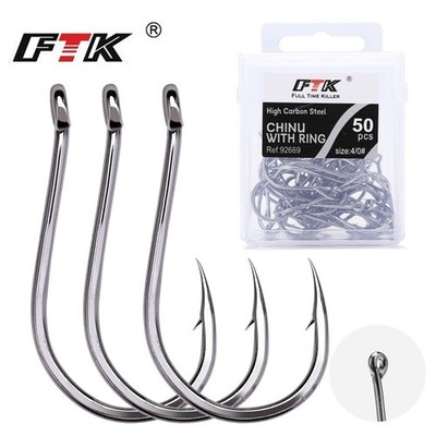 100pcs Circle Fishing Hooks 1# 1/0 5/0 Ultra Sharp Carbon Steel Octopus Offset 