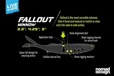 Nomad Design Live Ops Fallout Minnow 5" Soft Plastic Fishing Lure - Choose Colou