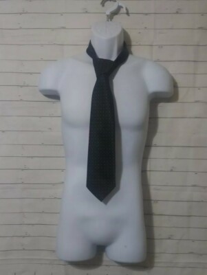 Men's Marks & Spencer Black Geometric Pattern Silk Neck Tie, 3.75 X 58