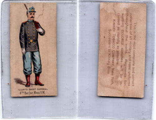 N224 Kinney Tobacco Card 1887, Military, Massachusetts, 4th Bat. Infantry (C5) - Picture 1 of 1