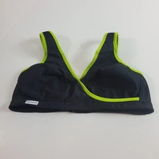 Glamorise 1866 Active Comfort Medium Control Sports Bra 38 B/C  Black Wire-Free