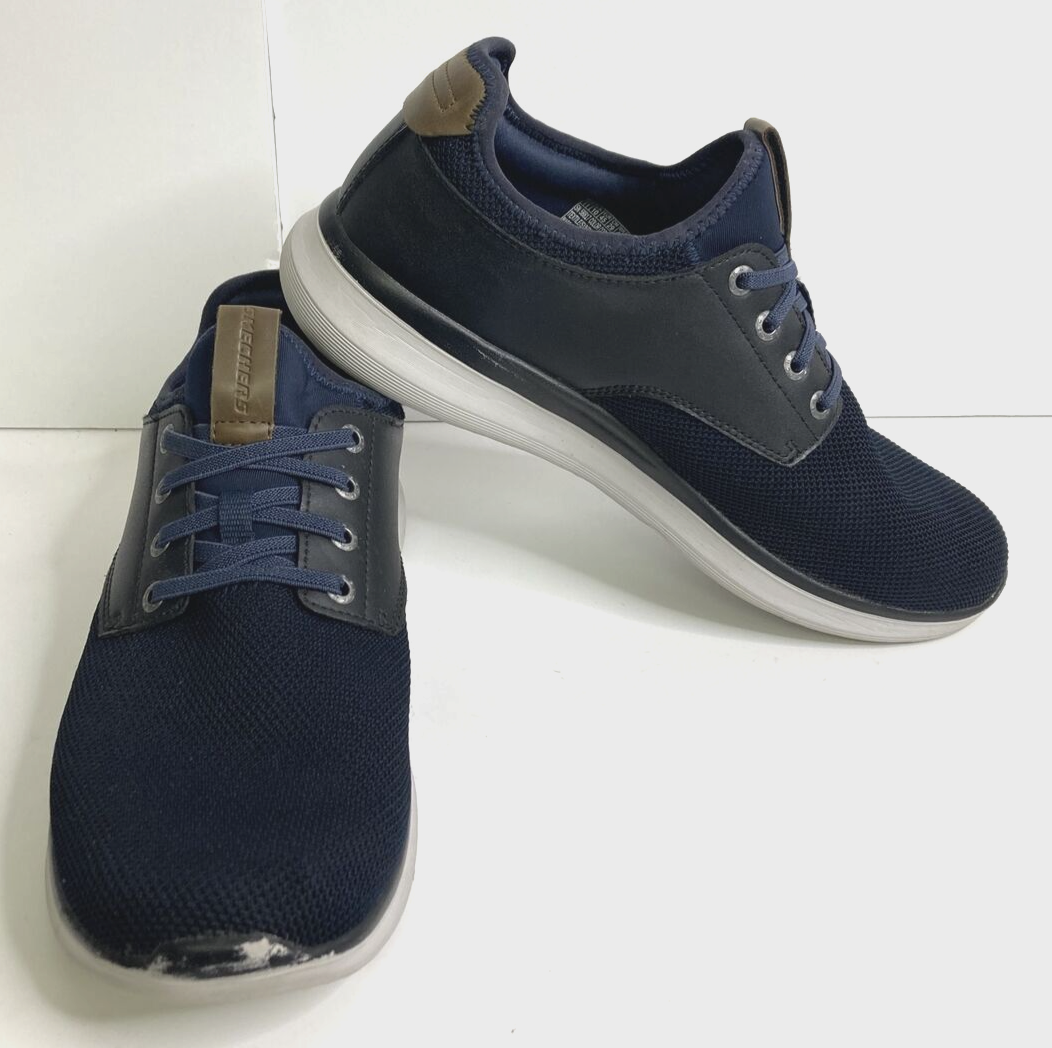 Skechers Relaxed Fit Street Mens Slip On Sneakers Shoes G/A 58817 NAVY  BLACK - Main Image