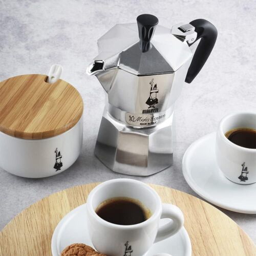 Bialetti Moka Pot 3 Cups Aluminium Espresso Maker Silver Classic Italian Coffee - Picture 2 of 7