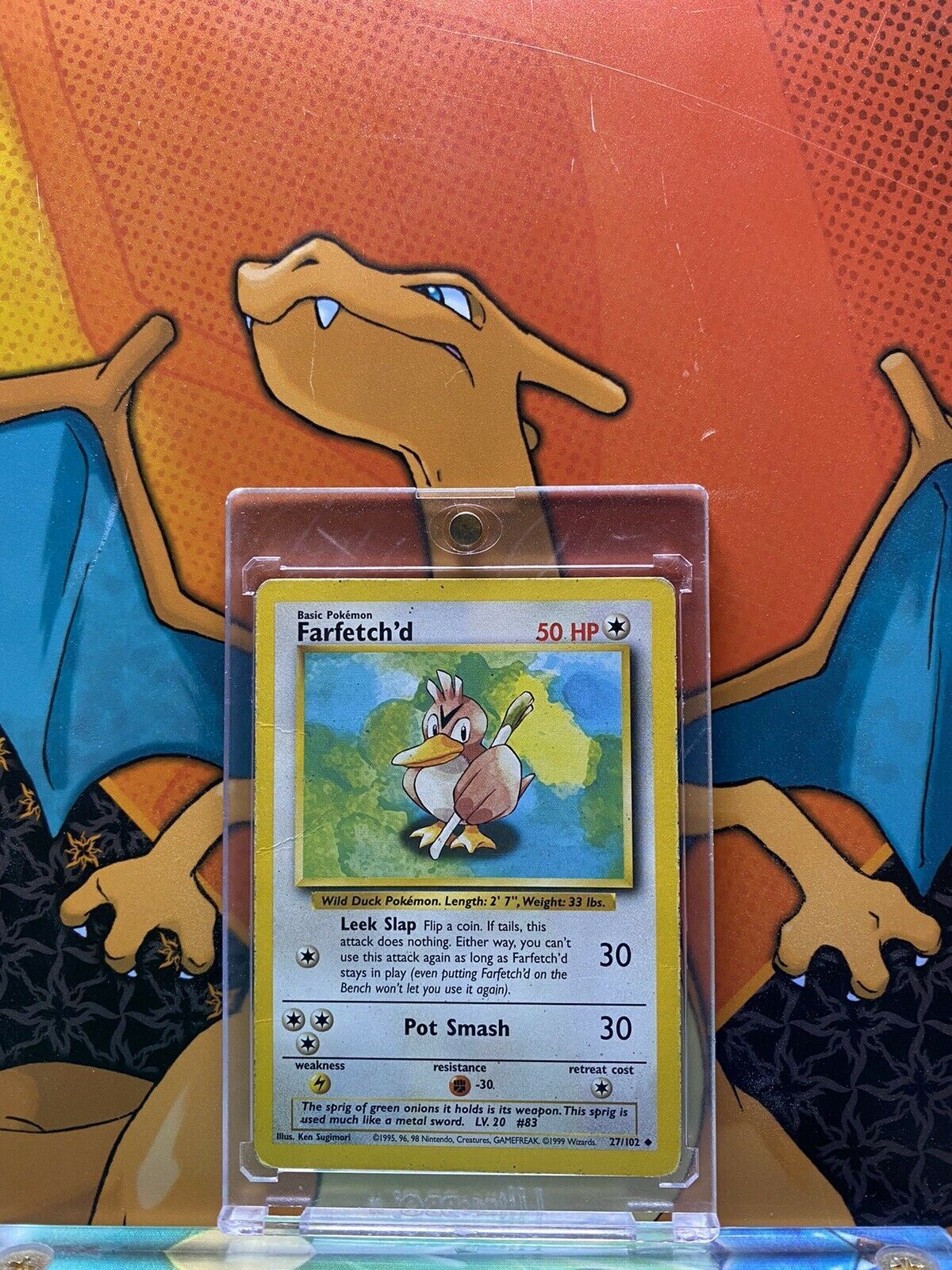 Pokemon Card - Farfetch'd - (27/102) Base Set Uncommon MP