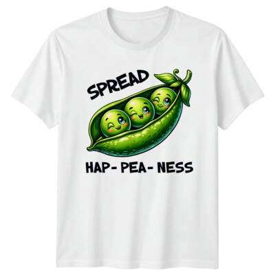 T-Shirt Spread Hap-Pea-Ness Erbsen in einer Schote Wortspiel lustig Cartoon Grafik