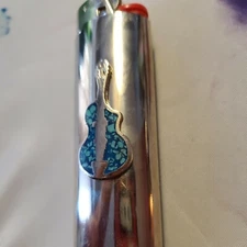 Vtg Lighter Case Guitar Country Sleeve Turquoise Western Cover Holder for Bic 